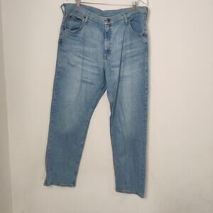 Wrangler Five Star Flex Relaxed Fit Straight Jeans 38x32 Light Wash 97FX